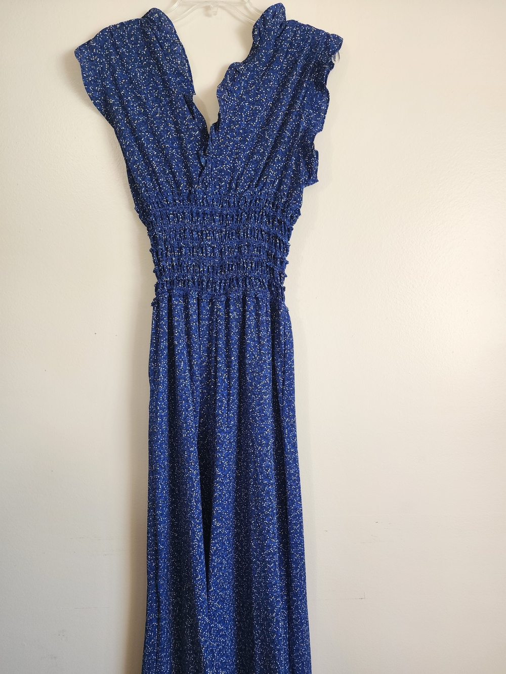 Max Studio Royal Blue Ruffled V-Neck Maxi Dress - Picture 7 of 7